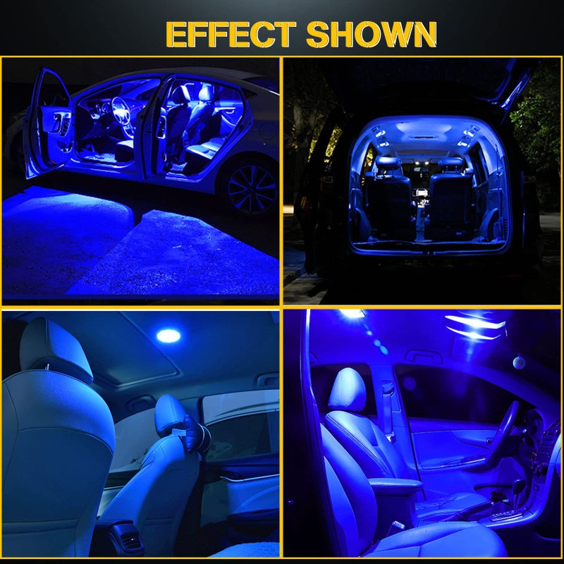 YM EBright YM E-Bright 5-Pack Blue 5050 24SMD Led Panel Dome Light Lamp Auto Car Reading Interior Lamp DC 12V With T10 / BA9S / Festoon Adapters - Image 3